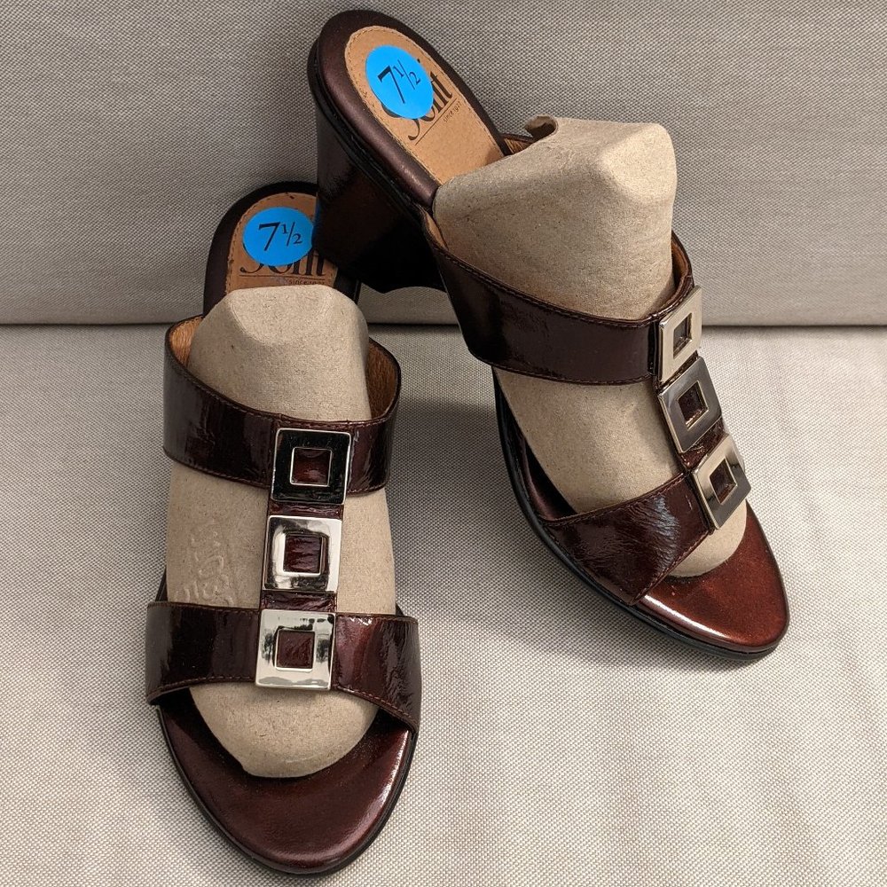 SOFFT Brown Patent Sandals 7.5 M